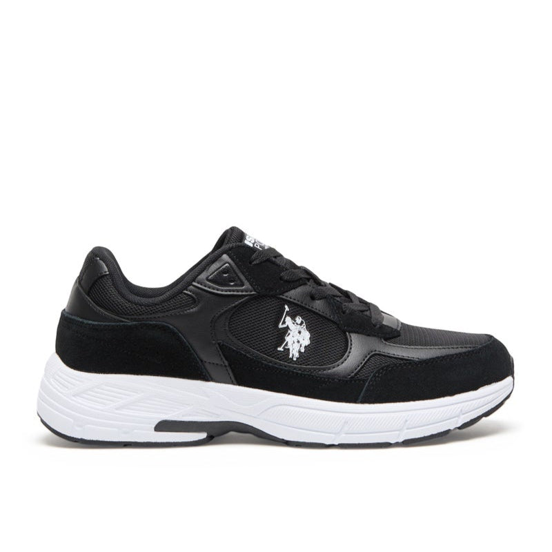 Men's Black Low-Top Sneakers - Sleek Lace-Up Design, Comfortable and Versatile for Casual Outings