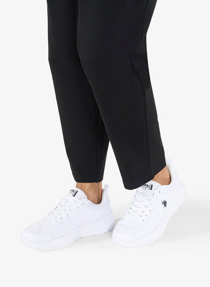 Men's White Low-Top Sneakers - Lightweight Shoes Lace-Up Design, Comfortable for Everyday Outfits