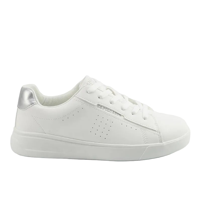 Women's White Low-Top Sneakers - Lightweight Shoes with White Sole, Comfortable Casual