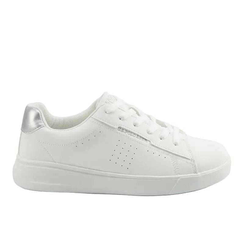 Women's White Low-Top Sneakers - Lightweight Shoes with White Sole, Comfortable Casual