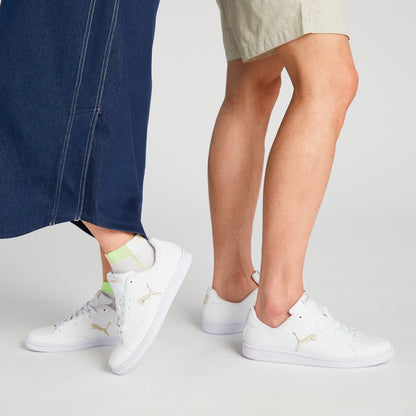 Smash Cat Leather Unisex White Sneakers