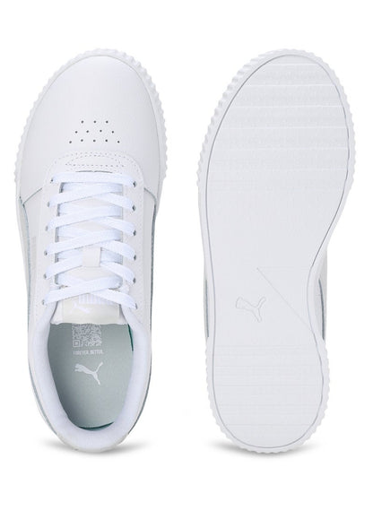Carina Womens White Leather Trainers