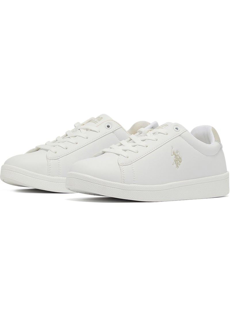 Women's White Low-Top Sneakers - Lightweight & Trendy Design for Everyday Wear