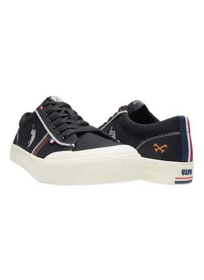 Men's Black Low-Top Sneakers -Lightweight Stylish Lace-Up Design