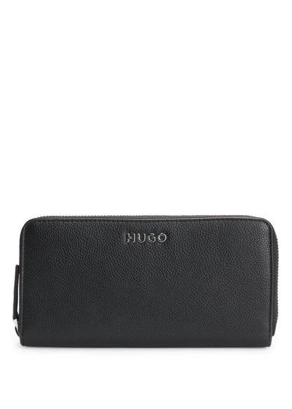 Faux-leather wallet with embossed grain