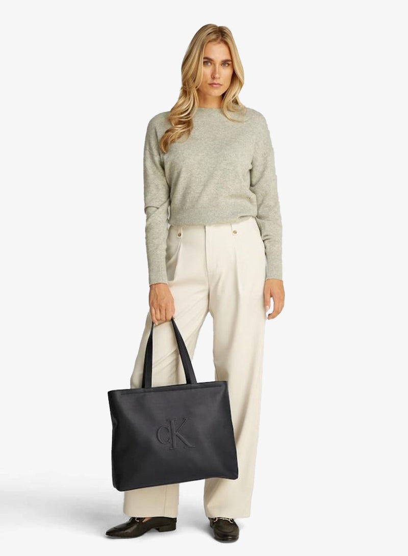 Monogram Embossed Tote Bag