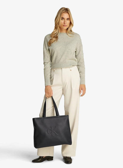 Monogram Embossed Tote Bag