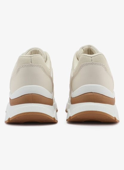 Women's Beige Low-Top Sneakers - Lightweight Shoes & Trendy Design Shoes for Everyday Wear