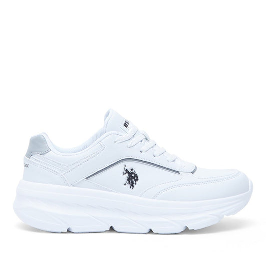 Women's White Low-Top Sneakers - Lightweight Lace-Up Design, Comfortable for Everyday Outfits