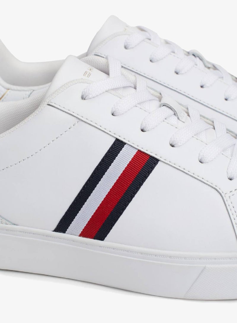 Essential Leather Signature Tape Court Sneakers