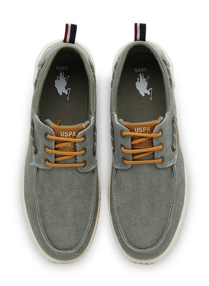 Men's Khaki Low-Top Sneakers - Lightweight Slip-On Design with Iconic Branding for a Clean Look