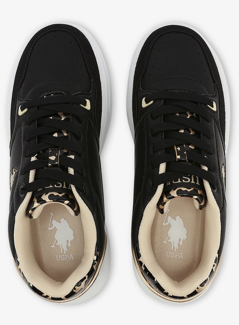 Women's Black Sneakers - Bold Rugged Style Shoes with Durable Sole for Outdoor Wear