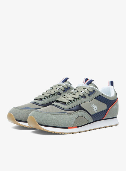 Men's Khaki Low-Top Sneakers - Lightweight Shoes Timeless Lace-Up Style