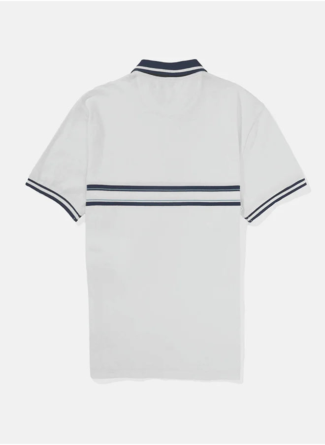 Logo Striped Short Sleeve Polo Shirt