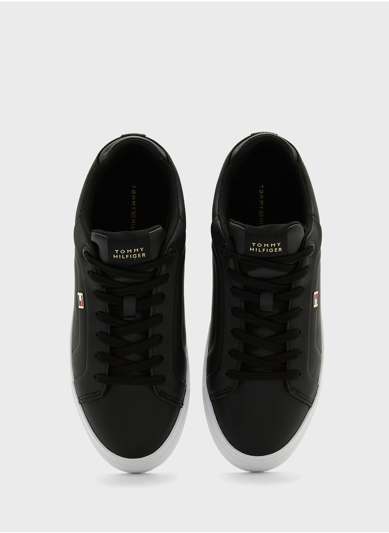 Logo Detail Lace Up Low Top Sneakers
