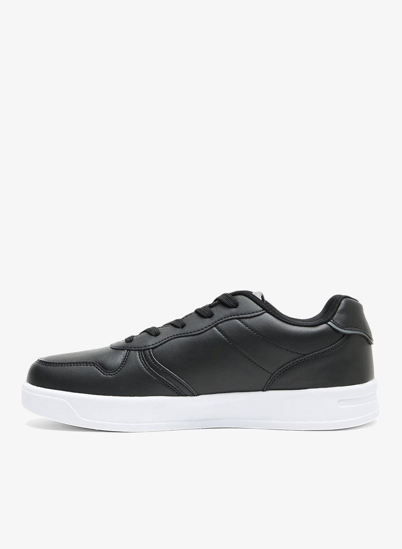 Men's Black Low-Top Sneakers - Lightweight Shoes With White Sole , Comfortable Casual Shoes