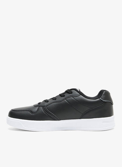 Men's Black Low-Top Sneakers - Lightweight Shoes With White Sole , Comfortable Casual Shoes