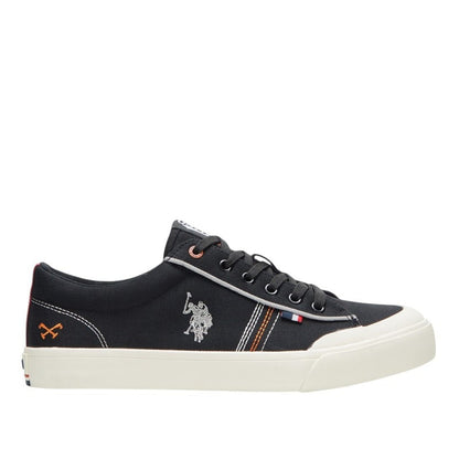 Men's Black Low-Top Sneakers -Lightweight Stylish Lace-Up Design