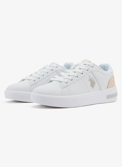 Women's White Low-Top Sneakers - Lightweight Modern Design Shoes for All-Day Comfort