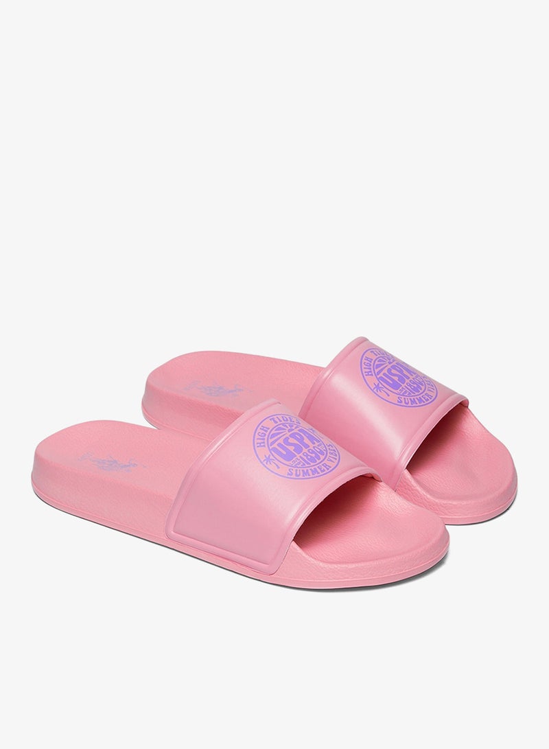 Women's Pink Slides - Stylish Perfect for Casual Outfit