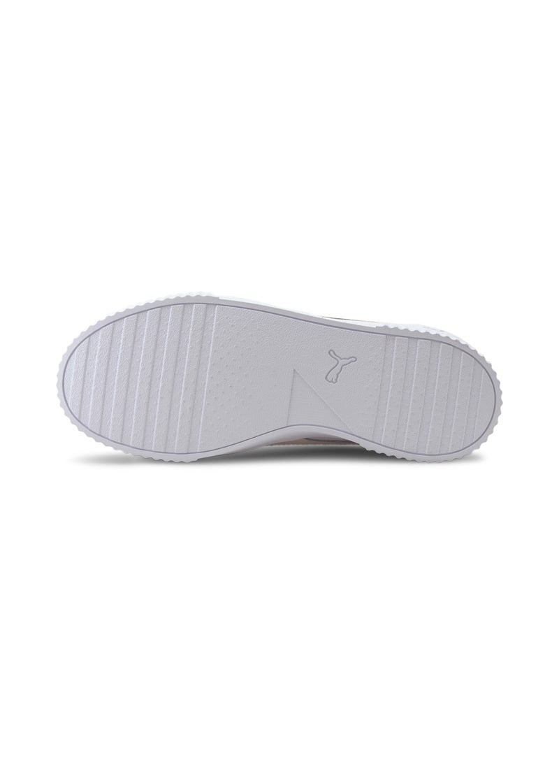 Carina Womens White Casual Lace Up Sneakers