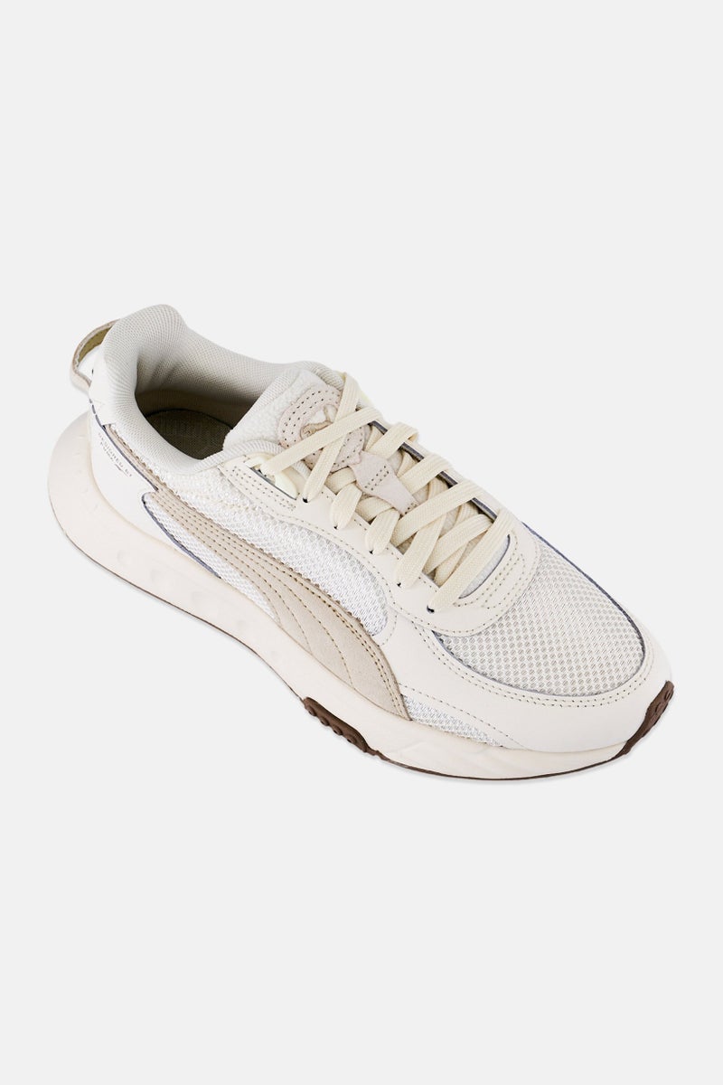 Women Wild Rider Futurism Lace Up Training Shoes, Cream