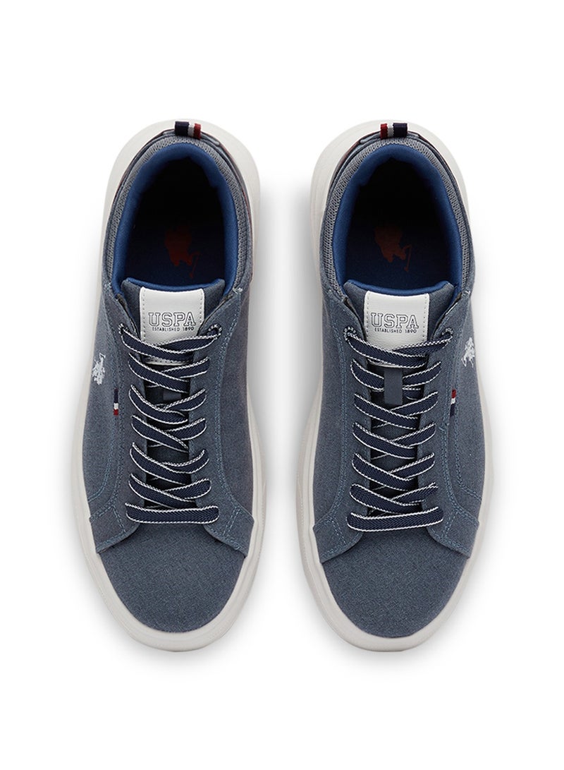 Men's Blue Low-Top Sneakers - Lightweight & Trendy Design for Everyday Wear