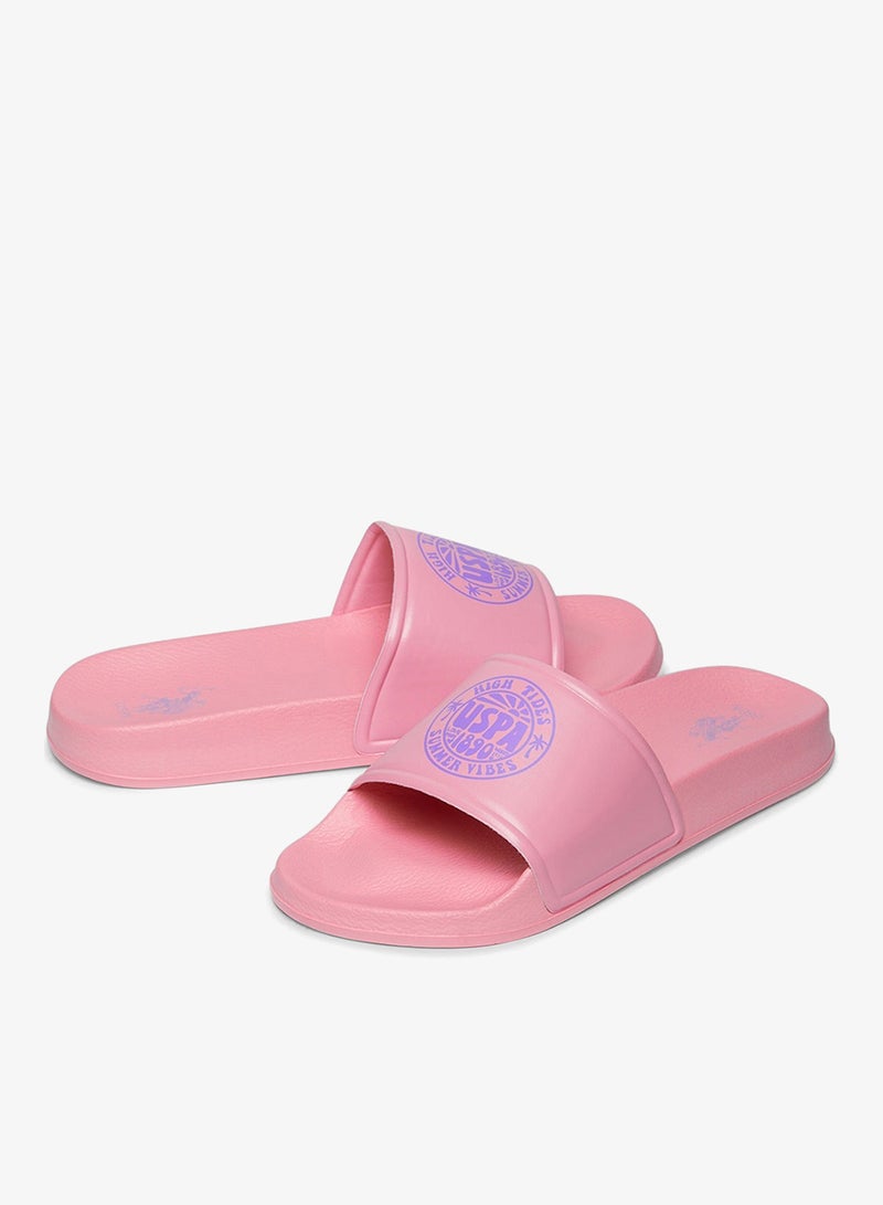 Women's Pink Slides - Stylish Perfect for Casual Outfit