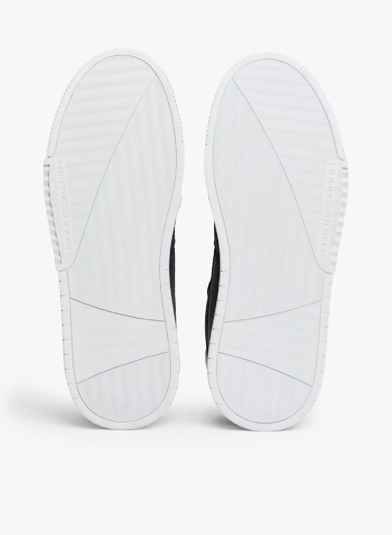 Signature Tape Textured Leather Sneakers