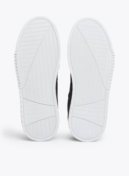Signature Tape Textured Leather Sneakers