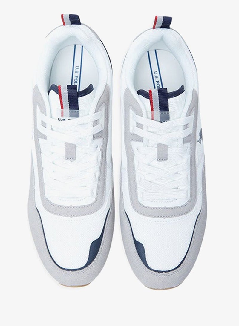 Men's White Low-Top Sneakers - Lightweight Shoes Timeless Lace-Up Style, Ideal for Casual Outings