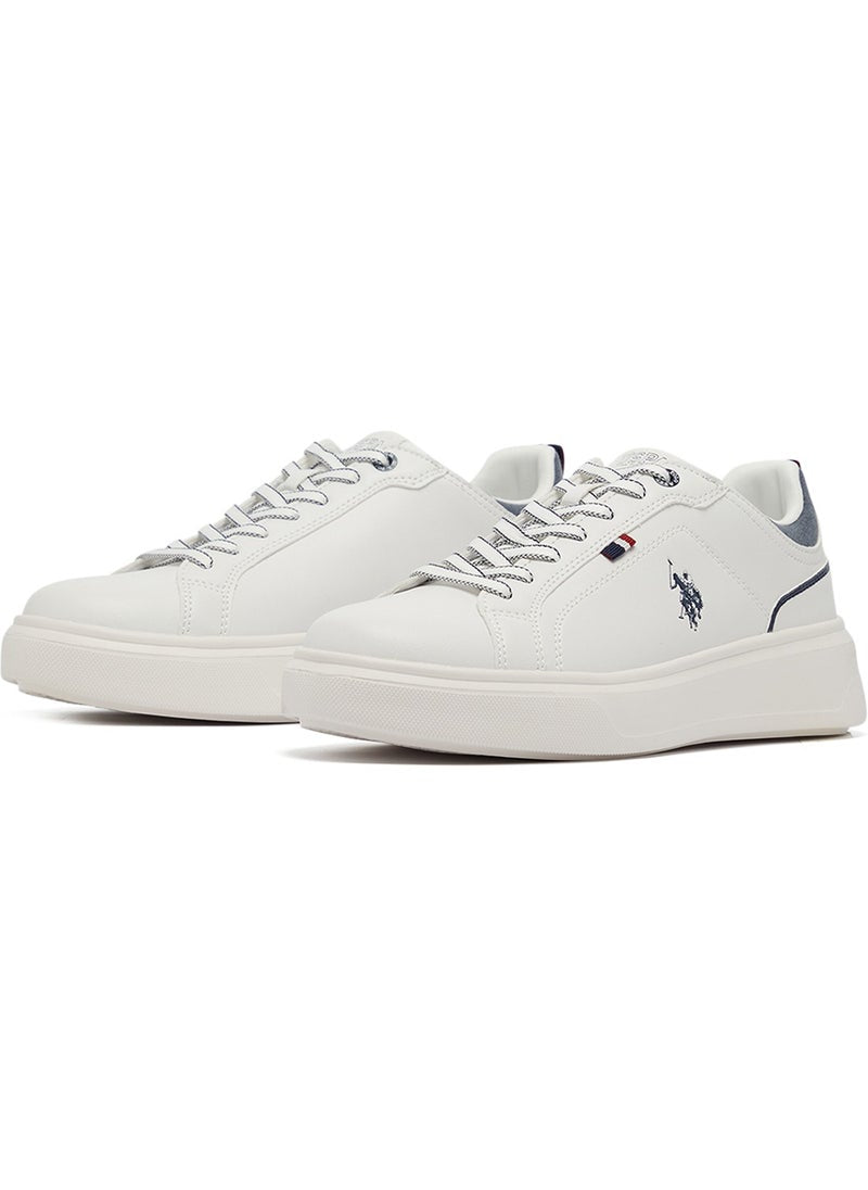 Men's White Low-Top Sneakers - Lightweight Lace-Up Design