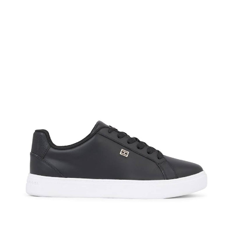 Women's Essential Leather Cupsole Court Trainers -  Leather upper, Black
