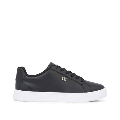 Women's Essential Leather Cupsole Court Trainers -  Leather upper, Black