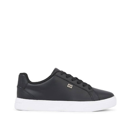Women's Essential Leather Cupsole Court Trainers -  Leather upper, Black