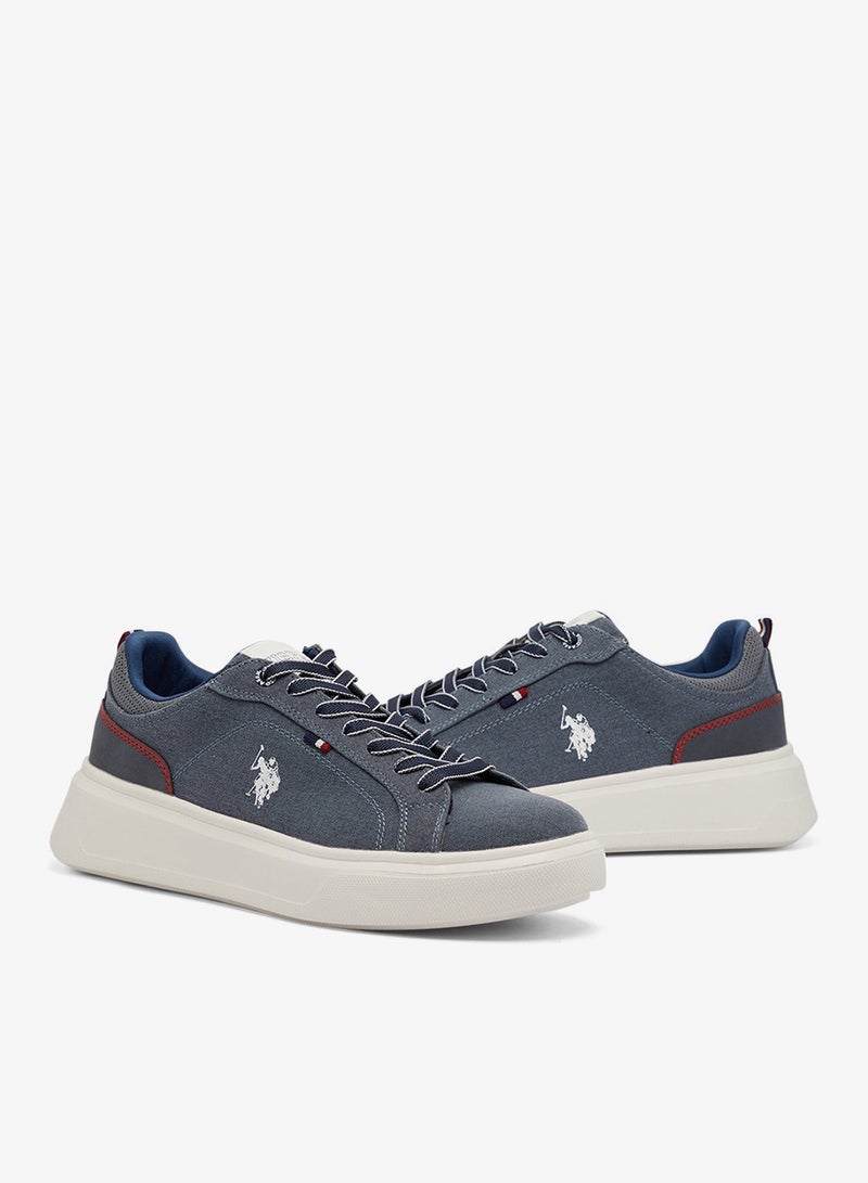 Men's Blue Low-Top Sneakers - Lightweight Shoes & Trendy Design Shoes for Everyday Wear