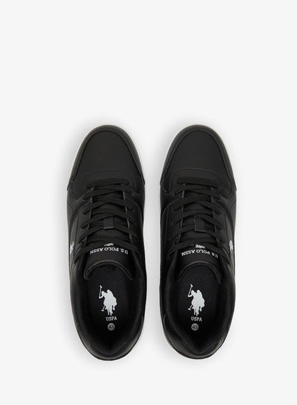 Men's Black Low-Top Sneakers - Sleek Style with Lace-Up Design Shoes and Comfort Cushioned Sole for Everyday Wear