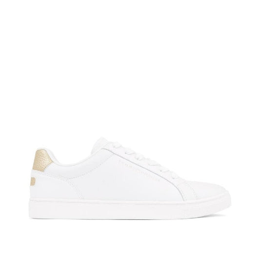 Women's Essential Metallic Leather Cupsole Trainers -  Leather upper, Off White
