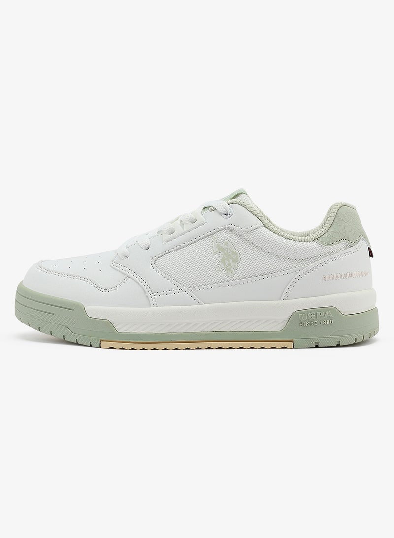Women's White Sneakers - Bold Rugged Style Shoes with Durable Sole for Outdoor Wear