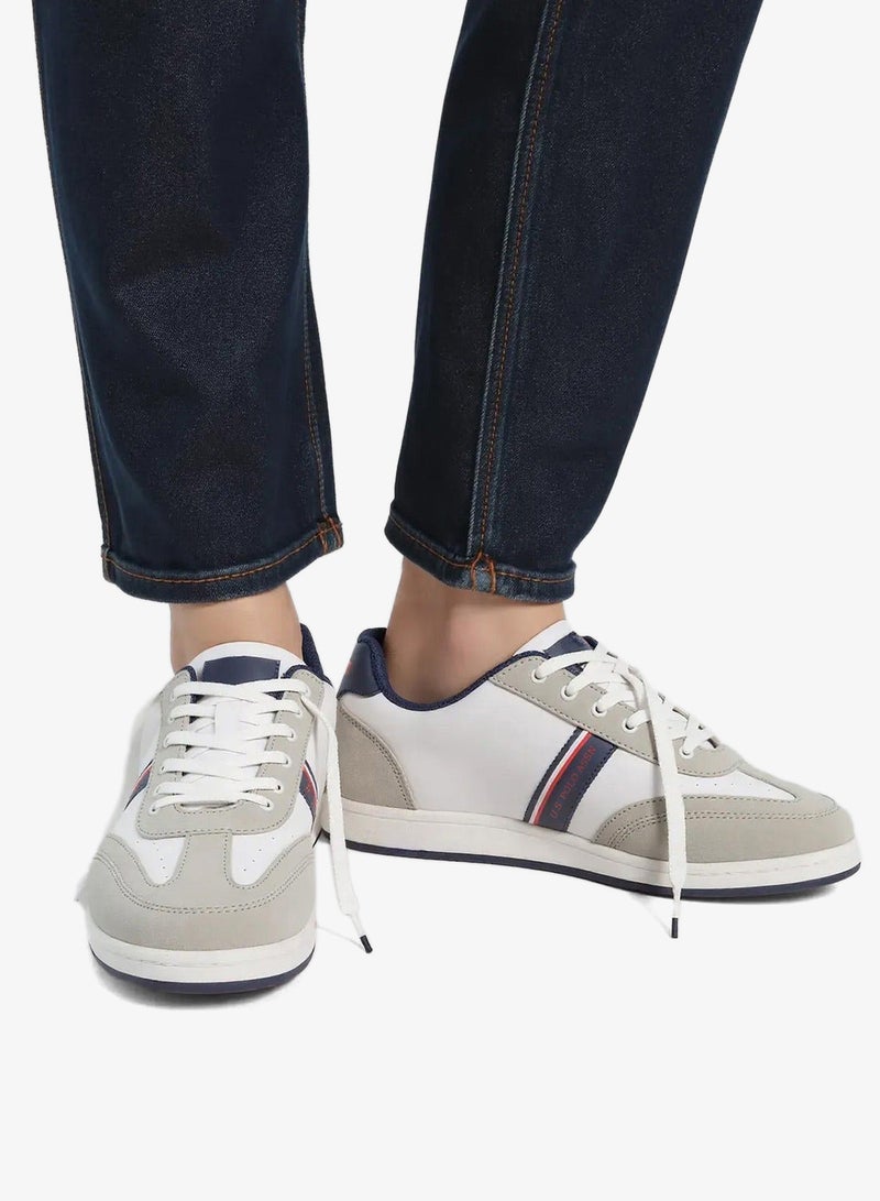 Men's White Low-Top Sneakers,Lightweight Shoes Casual for Classic Look