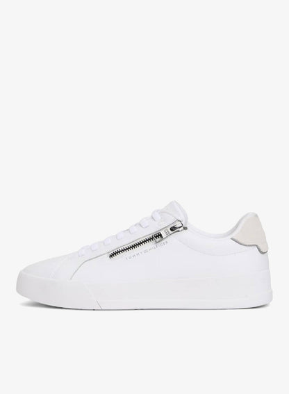 Zip-Up Court Trainers With Leather