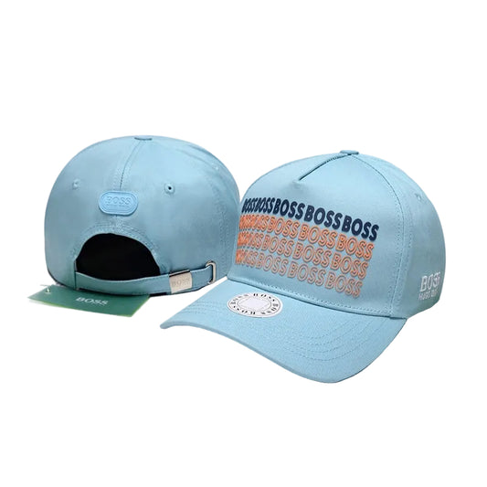 BOSS Light Blue Baseball Cap with Layered "BOSS" Logo Design