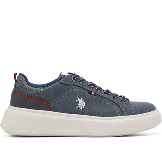 Men's Blue Low-Top Sneakers - Lightweight & Trendy Design for Everyday Wear