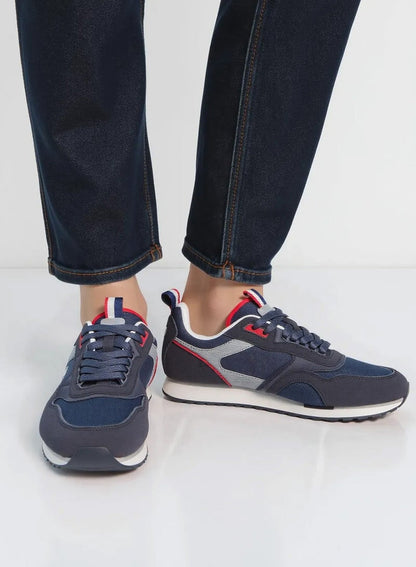 Men's Navy Low-Top Sneakers - Lightweight Shoes Timeless Lace-Up Style, Ideal for Casual Outings
