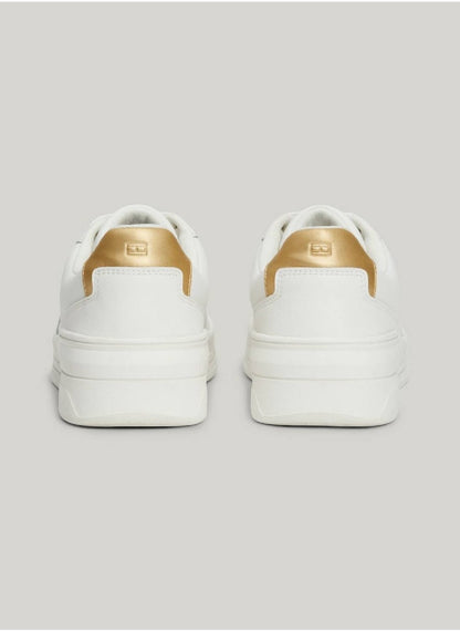 Women's Essential Metallic Detail Basketball Trainers -  Leather mix upper, Beige