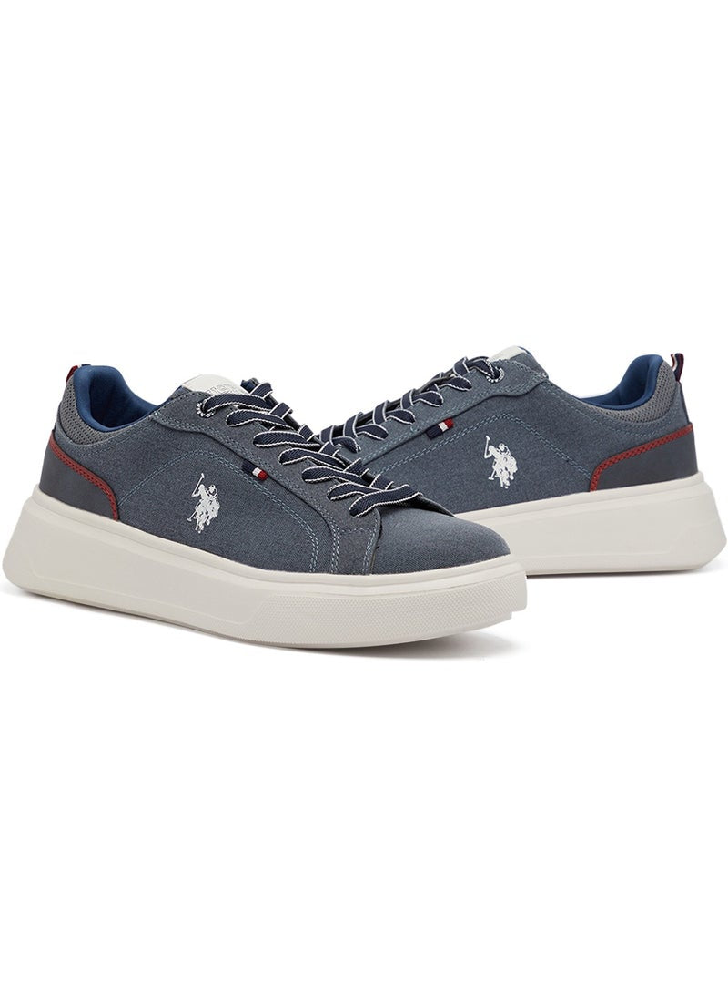 Men's Blue Low-Top Sneakers - Lightweight & Trendy Design for Everyday Wear