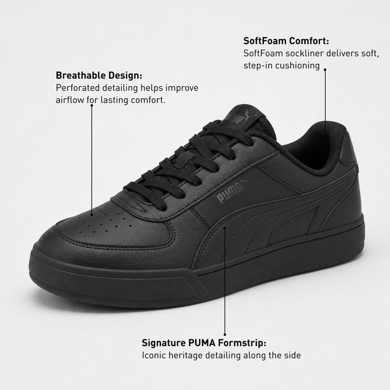 Caven Mens Black Trainers