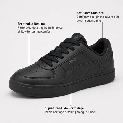 Caven Mens Black Trainers