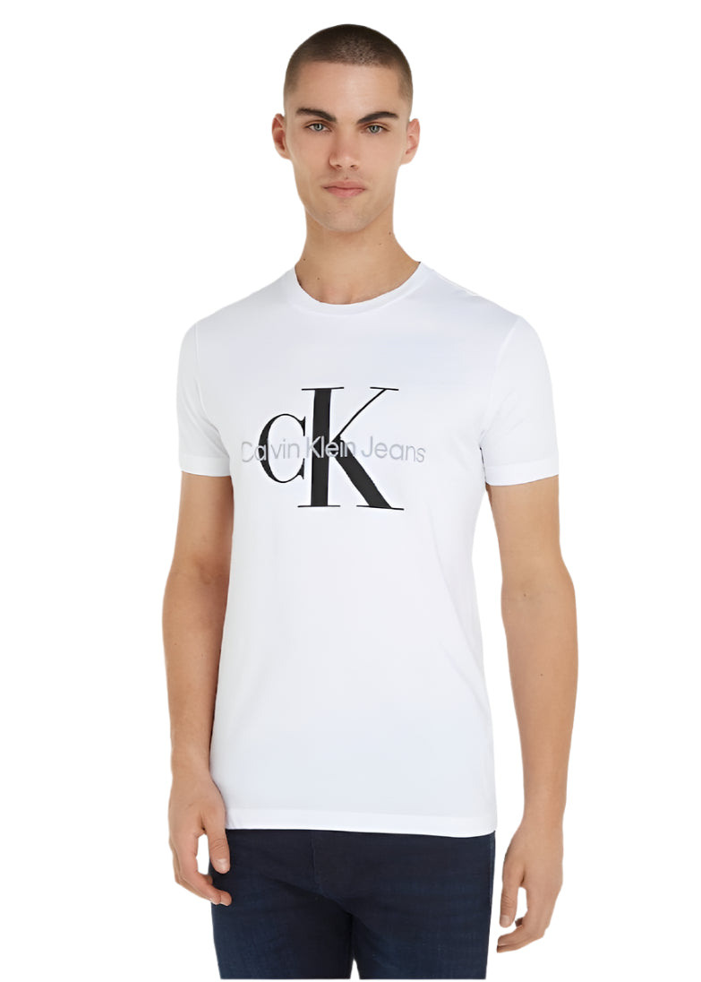 Calvin Klein Jeans Men's T-Shirt - Slim fit - Casual Tops - Cotton , White