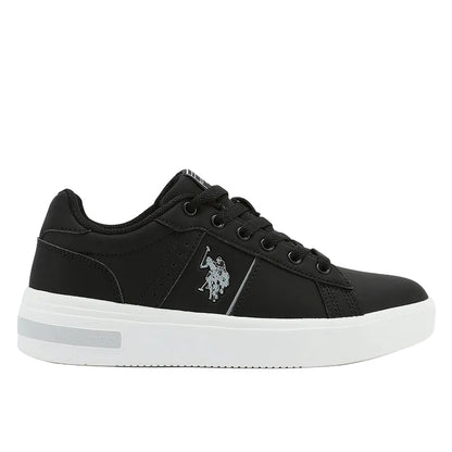 Women's Black Low-Top Sneakers - Lightweight Modern Design Shoes for All-Day Comfort